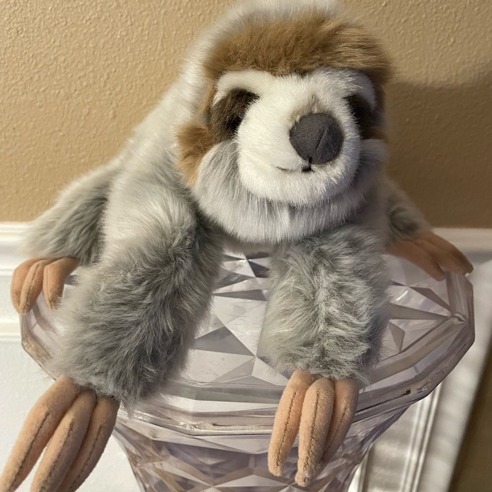 Adorable Gray Sloth Realistic Plush Toy by Viahart